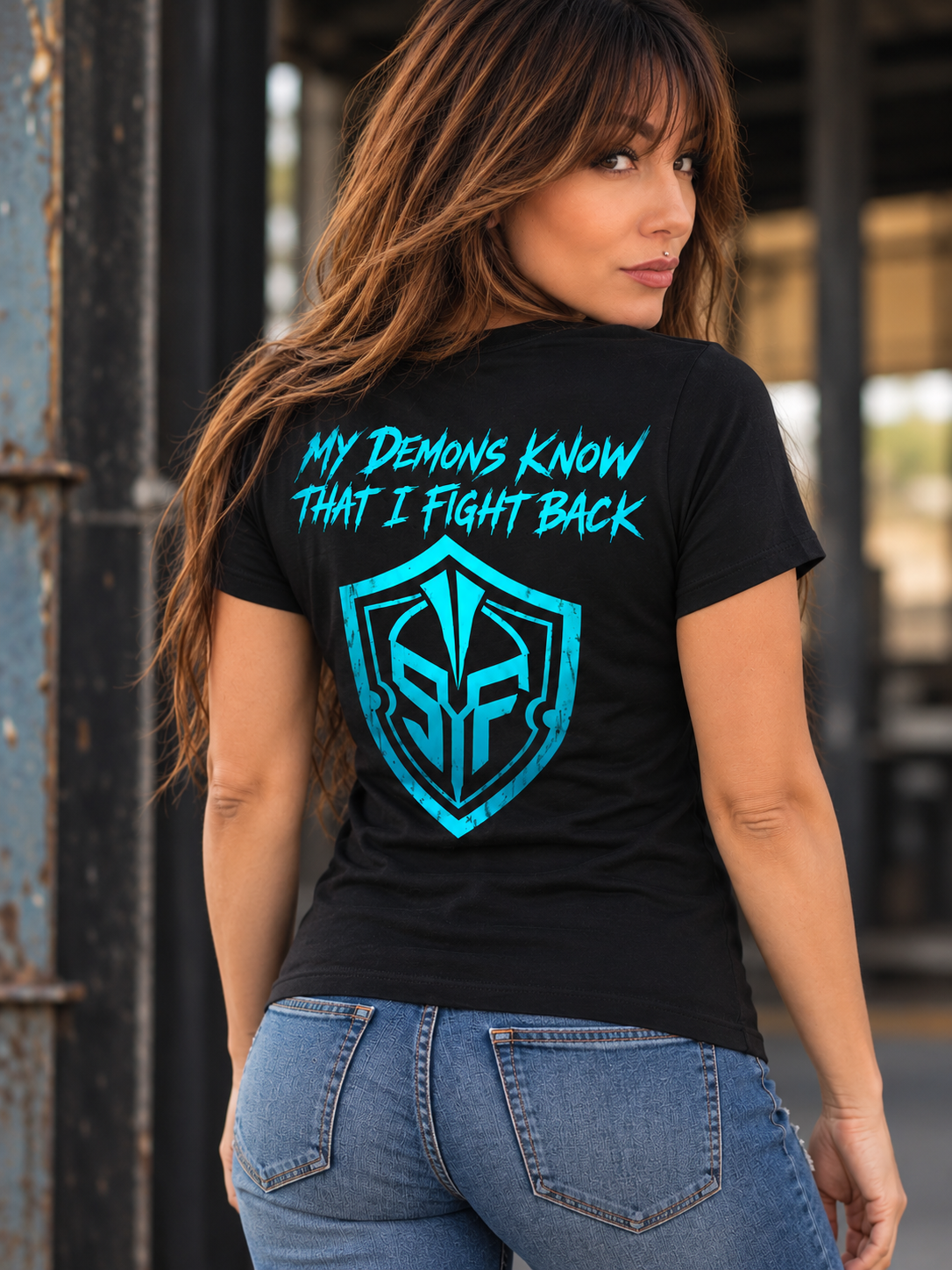 SemperFighter Recovery – “My Demons Know” Women’s V-Neck Tee
60/40 Cotton Blend